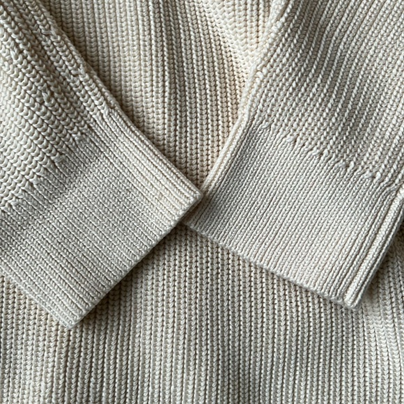COS Cut-Out Jumper Sweater NWOT! Cream Heavyweight Knit Size M - Picture 4 of 5